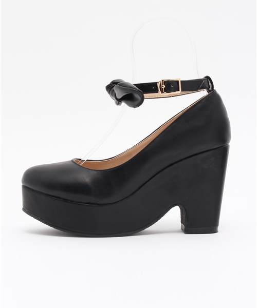 one after another NICE CLAUP（ワンアフターアナザーナイスクラップ）の「【mer1月号掲載 ナイスクラップ】リボン付パンプス（パンプス・レディース・アイボリー/ブラック/その他1・SMALL/LARGE/MEDIUM）」の4枚目の写真