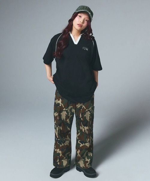 X-girl（エックスガール）の「OLD CURSIVE LOGO TEE DRESS（ワンピース・レディース・ブラック/ブラウン・S/M）」の3枚目の写真