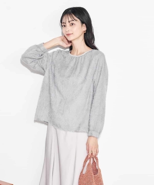 a.v.v(アーヴェヴェ)の「フェザートップス(Tシャツ/カットソー・レディース・ホワイト/ライトグレー・38/36)」の10枚目の写真
