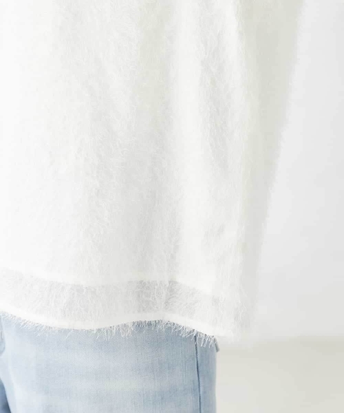 a.v.v(アーヴェヴェ)の「フェザートップス(Tシャツ/カットソー・レディース・ホワイト/ライトグレー・38/36)」の21枚目の写真