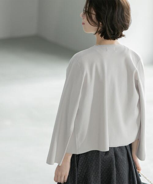 OPAQUE.CLIP（オペークドットクリップ）の「スナップボタンショートニットカーディガン【洗濯機洗い可】（カーディガン/ボレロ・レディース・ブラック/ベビーピンク/ライトグレー/ブルー系その他・38/40/42）」の5枚目の写真