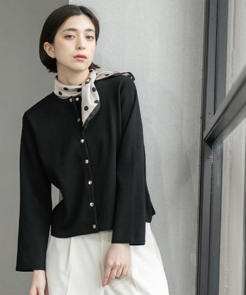 OPAQUE.CLIP（オペークドットクリップ）の「スナップボタンショートニットカーディガン【洗濯機洗い可】（カーディガン/ボレロ・レディース・ブラック/ベビーピンク/ライトグレー/ブルー系その他・38/40/42）」の6枚目の写真