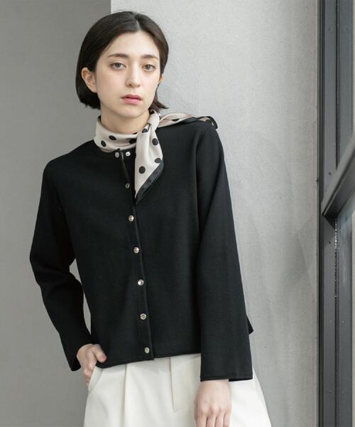 OPAQUE.CLIP（オペークドットクリップ）の「スナップボタンショートニットカーディガン【洗濯機洗い可】（カーディガン/ボレロ・レディース・ブラック/ベビーピンク/ライトグレー/ブルー系その他・38/40/42）」の8枚目の写真