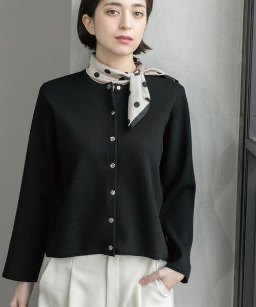 OPAQUE.CLIP（オペークドットクリップ）の「スナップボタンショートニットカーディガン【洗濯機洗い可】（カーディガン/ボレロ・レディース・ブラック/ベビーピンク/ライトグレー/ブルー系その他・38/40/42）」の10枚目の写真