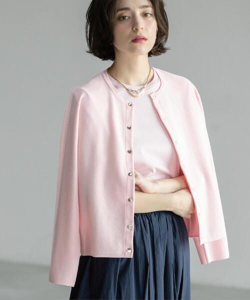 OPAQUE.CLIP（オペークドットクリップ）の「スナップボタンショートニットカーディガン【洗濯機洗い可】（カーディガン/ボレロ・レディース・ブラック/ベビーピンク/ライトグレー/ブルー系その他・38/40/42）」の11枚目の写真