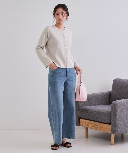 OPAQUE.CLIP（オペークドットクリップ）の「スナップボタンショートニットカーディガン【洗濯機洗い可】（カーディガン/ボレロ・レディース・ブラック/ベビーピンク/ライトグレー/ブルー系その他・38/40/42）」の20枚目の写真