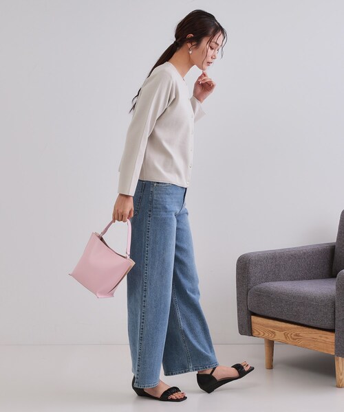 OPAQUE.CLIP（オペークドットクリップ）の「スナップボタンショートニットカーディガン【洗濯機洗い可】（カーディガン/ボレロ・レディース・ブラック/ベビーピンク/ライトグレー/ブルー系その他・38/40/42）」の21枚目の写真