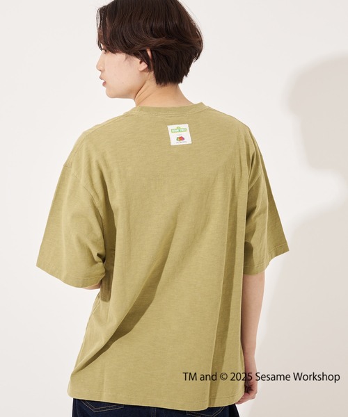 FRUIT OF THE LOOM(フルーツオブザルーム)の「SESAME STREET×FTL Photo T-Shirt A / コラボ / セサミストリート / 半袖 / 前面 / キャラクター / イラスト / プリント / ワンポイント / ロゴ / ユニセックス(Tシャツ/カットソー・メンズ・チャコール/セージグリーン/オフホワイト・S/M/L)」の5枚目の写真