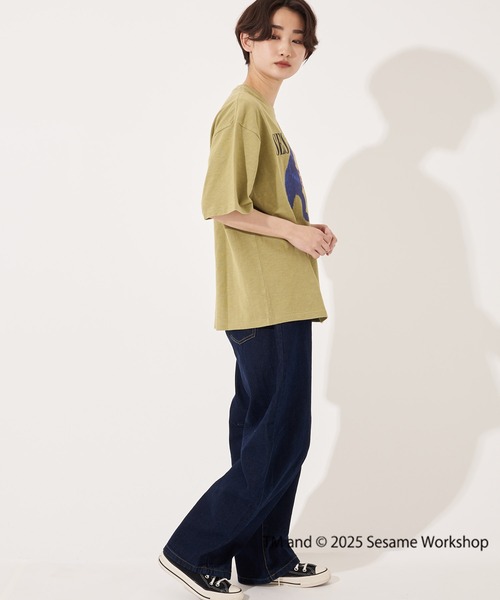 FRUIT OF THE LOOM(フルーツオブザルーム)の「SESAME STREET×FTL Photo T-Shirt A / コラボ / セサミストリート / 半袖 / 前面 / キャラクター / イラスト / プリント / ワンポイント / ロゴ / ユニセックス(Tシャツ/カットソー・メンズ・チャコール/セージグリーン/オフホワイト・S/M/L)」の8枚目の写真
