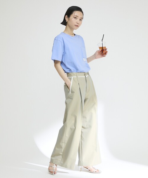 Firsthand（ファーストハンド）の「MA Firsthand/マ ファーストハンド コンセプトプリント ポケットTシャツ / リラックスフィット ショートスリーブ ワンポイントロゴプリントTシャツ（Tシャツ/カットソー・レディース・ネイビー/レッド/ブラウン/ホワイト/ブルー・FREE）」の7枚目の写真