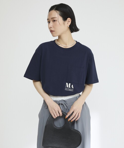 Firsthand（ファーストハンド）の「MA Firsthand/マ ファーストハンド コンセプトプリント ポケットTシャツ / リラックスフィット ショートスリーブ ワンポイントロゴプリントTシャツ（Tシャツ/カットソー・レディース・ネイビー/レッド/ブラウン/ホワイト/ブルー・FREE）」の9枚目の写真