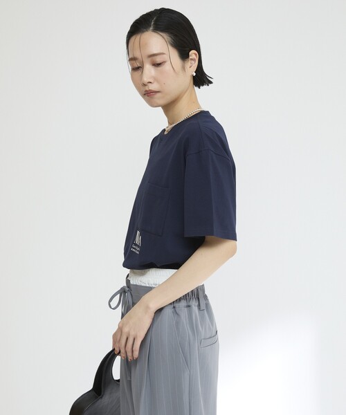 Firsthand（ファーストハンド）の「MA Firsthand/マ ファーストハンド コンセプトプリント ポケットTシャツ / リラックスフィット ショートスリーブ ワンポイントロゴプリントTシャツ（Tシャツ/カットソー・レディース・ネイビー/レッド/ブラウン/ホワイト/ブルー・FREE）」の10枚目の写真