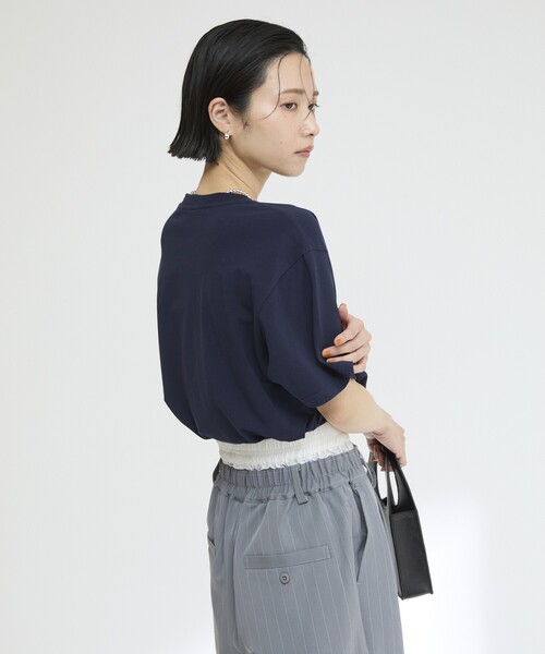 Firsthand（ファーストハンド）の「MA Firsthand/マ ファーストハンド コンセプトプリント ポケットTシャツ / リラックスフィット ショートスリーブ ワンポイントロゴプリントTシャツ（Tシャツ/カットソー・レディース・ネイビー/レッド/ブラウン/ホワイト/ブルー・FREE）」の12枚目の写真