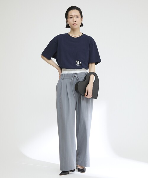 Firsthand（ファーストハンド）の「MA Firsthand/マ ファーストハンド コンセプトプリント ポケットTシャツ / リラックスフィット ショートスリーブ ワンポイントロゴプリントTシャツ（Tシャツ/カットソー・レディース・ネイビー/レッド/ブラウン/ホワイト/ブルー・FREE）」の14枚目の写真