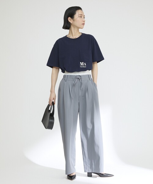 Firsthand（ファーストハンド）の「MA Firsthand/マ ファーストハンド コンセプトプリント ポケットTシャツ / リラックスフィット ショートスリーブ ワンポイントロゴプリントTシャツ（Tシャツ/カットソー・レディース・ネイビー/レッド/ブラウン/ホワイト/ブルー・FREE）」の18枚目の写真