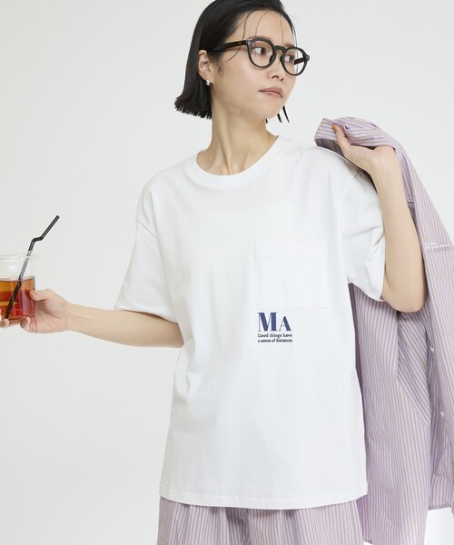 Firsthand（ファーストハンド）の「MA Firsthand/マ ファーストハンド コンセプトプリント ポケットTシャツ / リラックスフィット ショートスリーブ ワンポイントロゴプリントTシャツ（Tシャツ/カットソー・レディース・ネイビー/レッド/ブラウン/ホワイト/ブルー・FREE）」の6枚目の写真