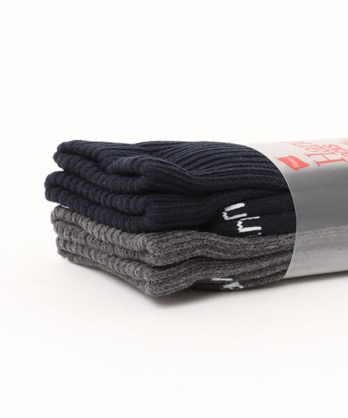 HANES(ヘインズ)の「HANES/ヘインズ ソックス 2足組 クルーソックス ハーフパイル HMSBB001(ソックス/靴下・メンズ・ホワイト/ブラック/マルチ・S/M)」の16枚目の写真