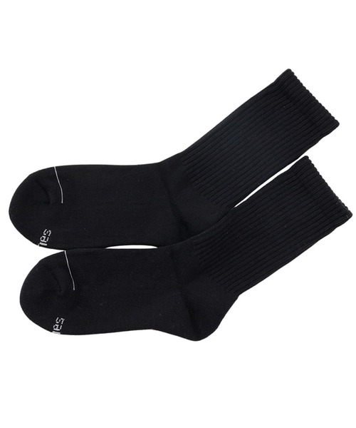 HANES(ヘインズ)の「HANES/ヘインズ ソックス 2足組 クルーソックス ハーフパイル HMSBB001(ソックス/靴下・メンズ・ホワイト/ブラック/マルチ・S/M)」の2枚目の写真