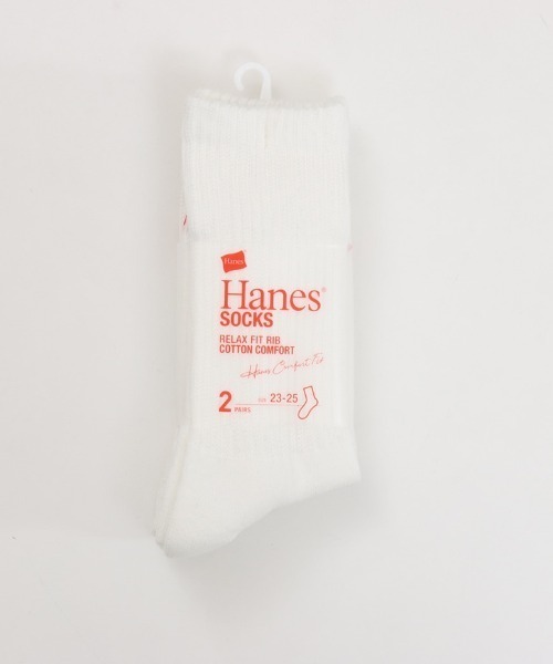 HANES(ヘインズ)の「HANES/ヘインズ ソックス 2足組 クルーソックス ハーフパイル HMSBB001(ソックス/靴下・メンズ・ホワイト/ブラック/マルチ・S/M)」の8枚目の写真