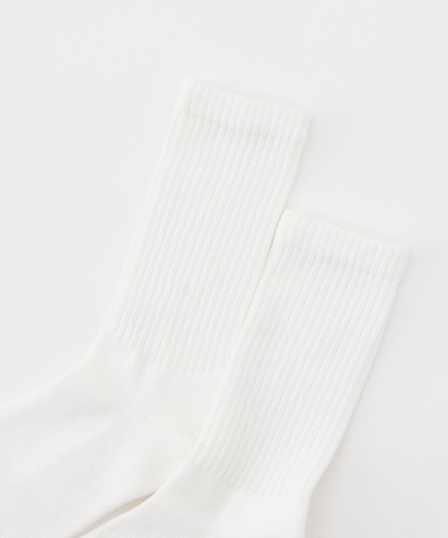 HANES(ヘインズ)の「HANES/ヘインズ ソックス 2足組 クルーソックス ハーフパイル HMSBB001(ソックス/靴下・メンズ・ホワイト/ブラック/マルチ・S/M)」の7枚目の写真