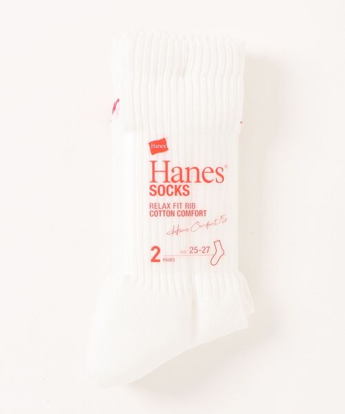 HANES(ヘインズ)の「HANES/ヘインズ ソックス 2足組 クルーソックス ハーフパイル HMSBB001(ソックス/靴下・メンズ・ホワイト/ブラック/マルチ・S/M)」の15枚目の写真