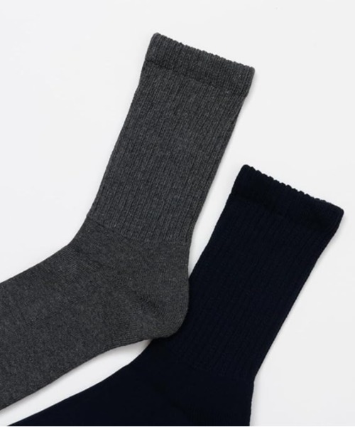 HANES(ヘインズ)の「HANES/ヘインズ ソックス 2足組 クルーソックス ハーフパイル HMSBB001(ソックス/靴下・メンズ・ホワイト/ブラック/マルチ・S/M)」の21枚目の写真