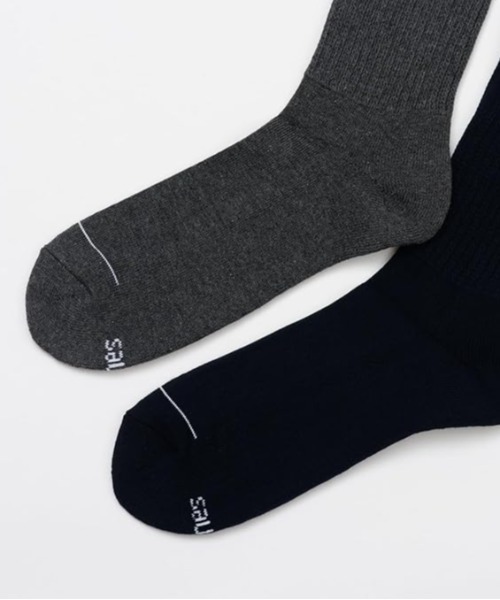 HANES(ヘインズ)の「HANES/ヘインズ ソックス 2足組 クルーソックス ハーフパイル HMSBB001(ソックス/靴下・メンズ・ホワイト/ブラック/マルチ・S/M)」の20枚目の写真