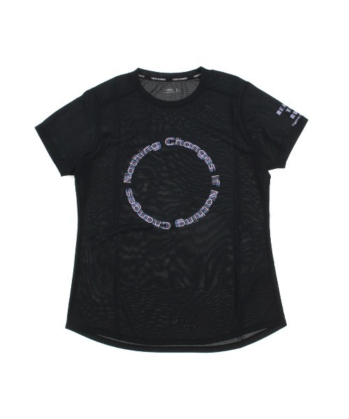 TIGORA(ティゴラ)の「ティゴラ TIGORA ランニング レディース半袖Tシャツ サークルロゴグラフィック(Tシャツ/カットソー・レディース・ブラック・S/M/L/XL)」の1枚目の写真