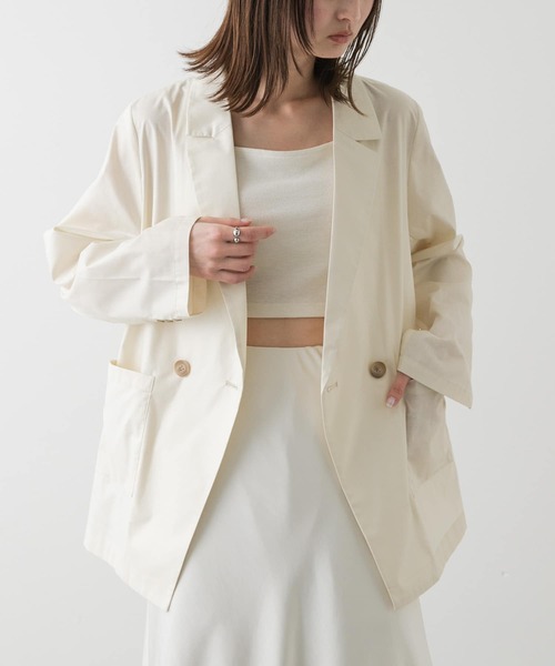 SENSE OF PLACE by URBAN RESEARCH（センスオブプレイスバイアーバンリサーチ）の「チンツテーラードジャケット（その他アウター・レディース・アイボリー/カーキ/チャコールグレー・ONE）」の2枚目の写真