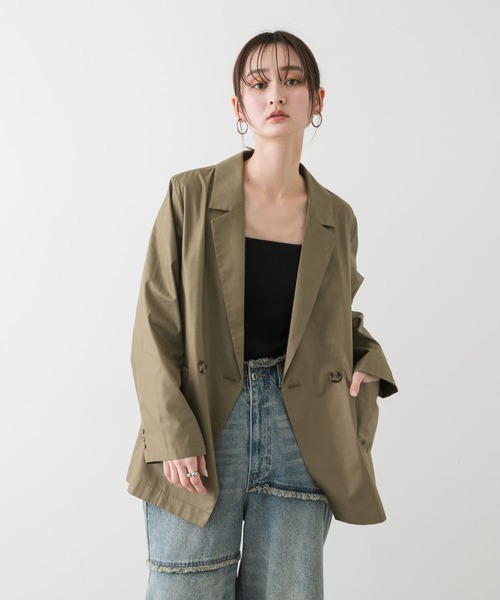 SENSE OF PLACE by URBAN RESEARCH（センスオブプレイスバイアーバンリサーチ）の「チンツテーラードジャケット（その他アウター・レディース・アイボリー/カーキ/チャコールグレー・ONE）」の5枚目の写真
