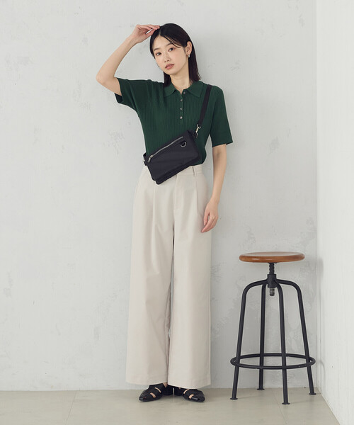 COMME CA ISM（コムサイズム）の「【ウォッシャブル】ポロニット（ニット/セーター・レディース・ネイビー/ブラック/グリーン・LARGE/MEDIUM）」の16枚目の写真