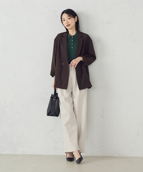 COMME CA ISM（コムサイズム）の「【ウォッシャブル】ポロニット（ニット/セーター・レディース・ネイビー/ブラック/グリーン・LARGE/MEDIUM）」の18枚目の写真