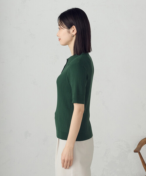 COMME CA ISM（コムサイズム）の「【ウォッシャブル】ポロニット（ニット/セーター・レディース・ネイビー/ブラック/グリーン・LARGE/MEDIUM）」の21枚目の写真