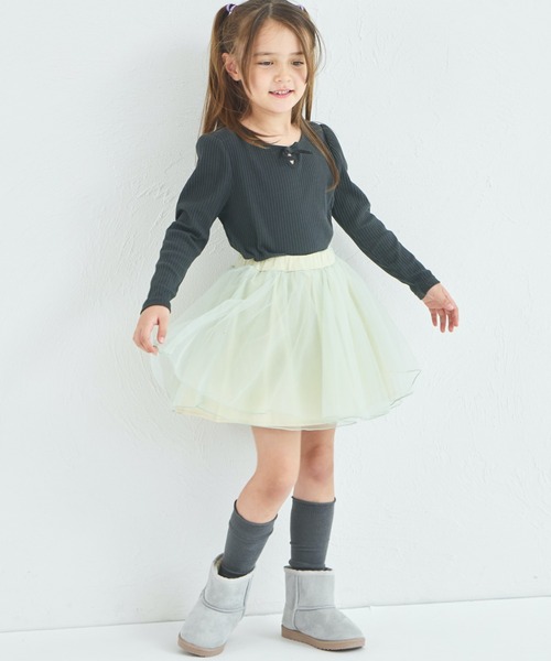 pairmanon（ペアマノン）の「インナーパンツドッキング チュールスカッツ（スカート・キッズ・ブラック/ラベンダー/ミント/ピンク/グレー・130/100/90/120/110）」の4枚目の写真