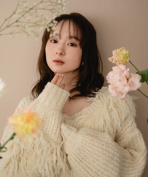 mideal(マイディール)の「長袖ニット(ニット/セーター・レディース・アイボリー・FREE)」の3枚目の写真