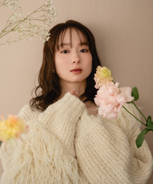 mideal(マイディール)の「長袖ニット(ニット/セーター・レディース・アイボリー・FREE)」の4枚目の写真