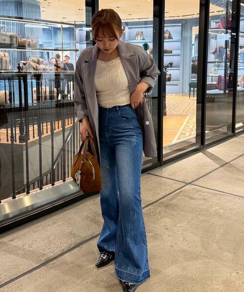 continuer de NICE CLAUP（コンティニューデナイスクラップ）の「【＠may_81oセレクト】美脚フレアデニムパンツ（デニムパンツ・レディース・インディゴブルー/その他・FREE）」の21枚目の写真