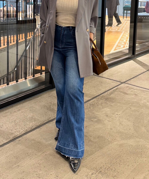 continuer de NICE CLAUP（コンティニューデナイスクラップ）の「【＠may_81oセレクト】美脚フレアデニムパンツ（デニムパンツ・レディース・インディゴブルー/その他・FREE）」の22枚目の写真