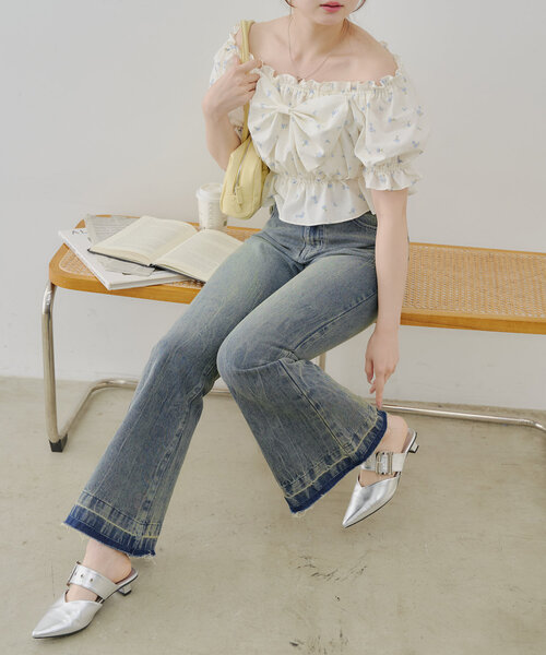 美品 00s CECIL McBEE ローライズ フレア デニム パンツ 美脚 美品 00s CECIL McBEE ローライズ フレア デニム パンツ 美脚
