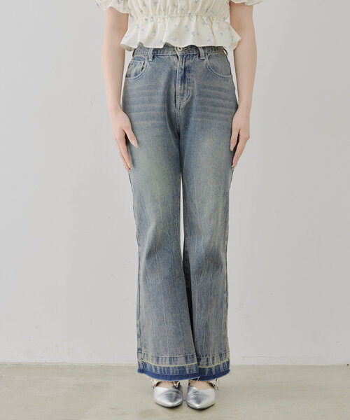 continuer de NICE CLAUP（コンティニューデナイスクラップ）の「【＠may_81oセレクト】美脚フレアデニムパンツ（デニムパンツ・レディース・インディゴブルー/その他・FREE）」の9枚目の写真