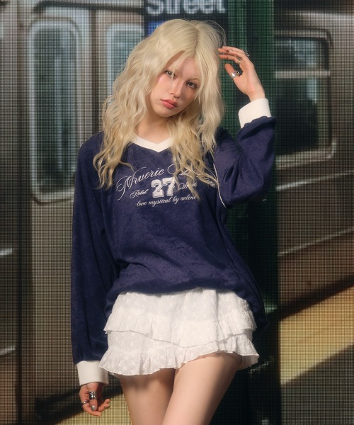 ACLENT(アクレント)の「パイルロゴロンT(Tシャツ/カットソー・レディース・アイボリー/ブラック/ネイビー・FREE)」の17枚目の写真