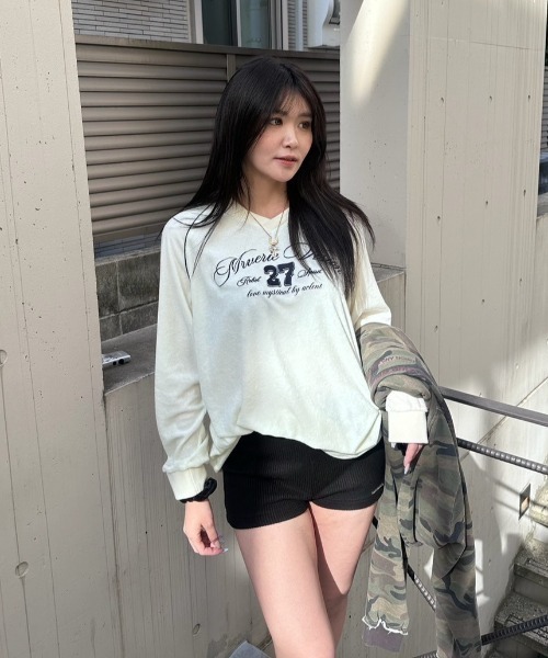 ACLENT(アクレント)の「パイルロゴロンT(Tシャツ/カットソー・レディース・アイボリー/ブラック/ネイビー・FREE)」の20枚目の写真