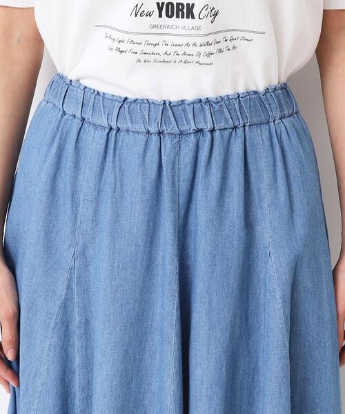 Dessin（デッサン）の「【ウエストゴム・洗える】綿麻デニムフレアースカート（スカート・レディース・ブルー/ネイビー/ライトブルー・03/02/01/00）」の19枚目の写真
