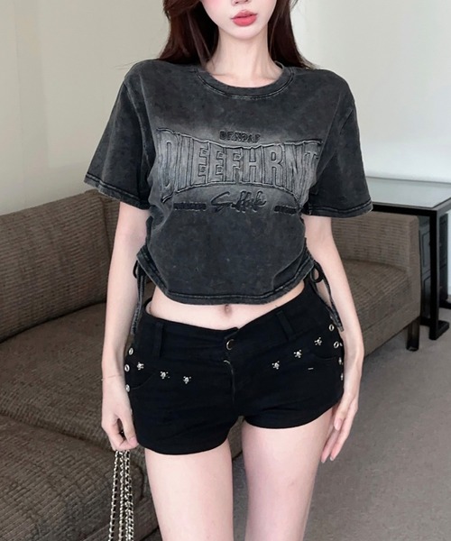 SpRay（スプレイ）の「【春夏新作】ピグメントシャーリング　Ｔシャツ（Tシャツ/カットソー・レディース・ブラック/グレー・FREE）」の7枚目の写真