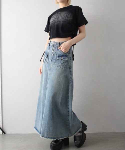 SpRay（スプレイ）の「【春夏新作】ピグメントシャーリング　Ｔシャツ（Tシャツ/カットソー・レディース・ブラック/グレー・FREE）」の11枚目の写真