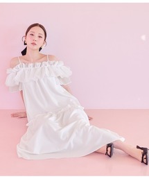 メタモルフォーゼワンピース　ホワイトフリルオフショルダー衣装 オフショル」に該当するワンピース（ホワイト/白色系