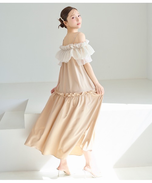 PEACH JOHN（ピーチジョン）の「オフショルフリルワンピ（ワンピース・レディース・ベージュ/ホワイト/ブラック・ONE SIZE）」の11枚目の写真