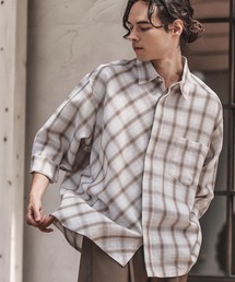 CAMBIO（カンビオ）の「ms6057-Sheer Madras Check Fly Front 3-4 Sleeve Shirts 七分袖シャツ（シャツ/ブラウス・メンズ）」