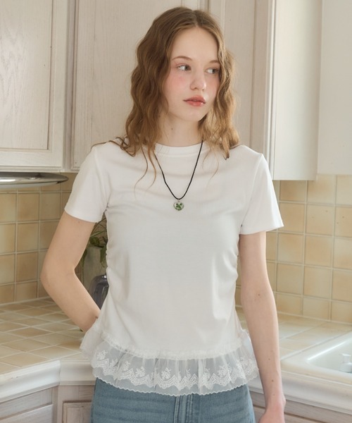 Birthday room(バースデイルーム)の「レイヤードフリルT/layered frill tshirt(Tシャツ/カットソー・レディース・ホワイト/グレー/ブラック・FREE)」の2枚目の写真