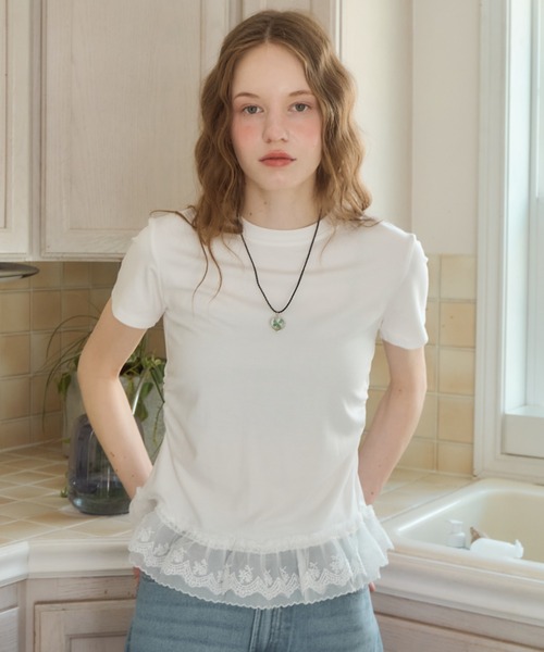 Birthday room(バースデイルーム)の「レイヤードフリルT/layered frill tshirt(Tシャツ/カットソー・レディース・ホワイト/グレー/ブラック・FREE)」の13枚目の写真